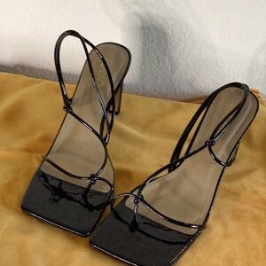 Elegant Black Strappy Women's Heels